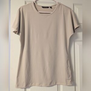 IMAN Doleman Shirt Blouse Work Office Stretchy Beige